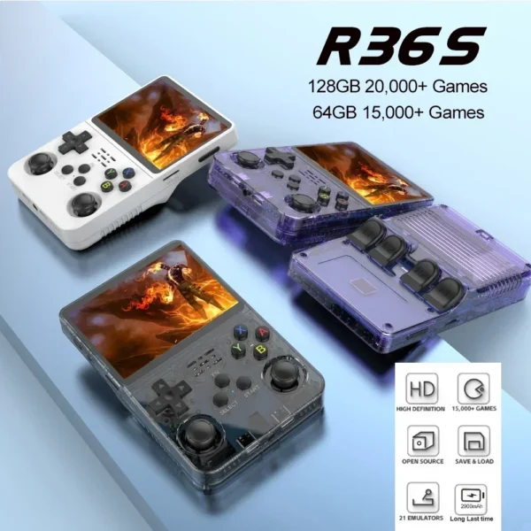 NEW R36S Retro Handheld Game Console Linux System 3.5 Inch IPS Screen Portable Pocket Video Player 64GB 128GB Games Kid Gift - Image 6