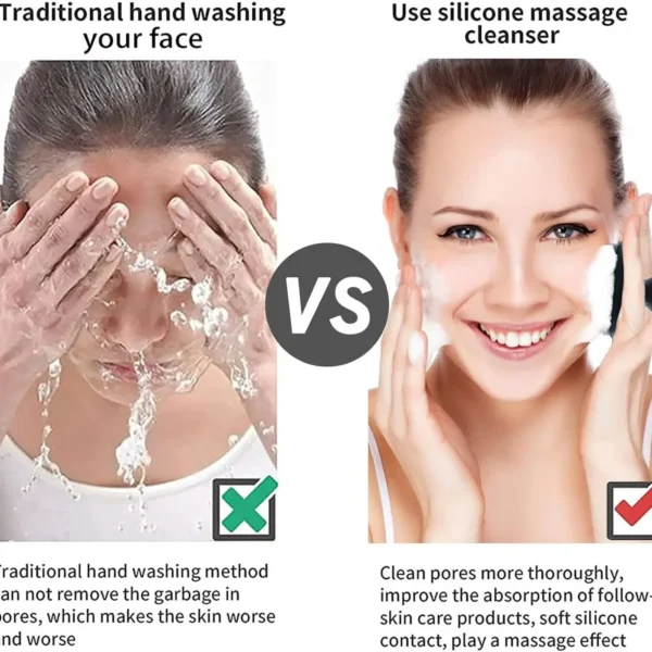 Silicone Face Scrubber for Men and Women Facial Cleansing Brush Silicone Face Wash Brush Manual Cleansing Skin Care Face Brushes - Image 4