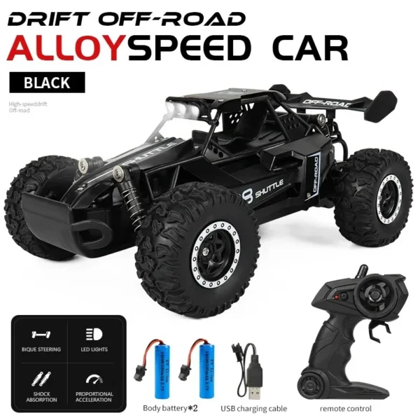 New RC Car 1:16 2WD with LED Light 2.4G 20KM/H High Speed Off-Road Climbing Remote Control Car Toy Gifts for Boys Girls Kids - Image 7