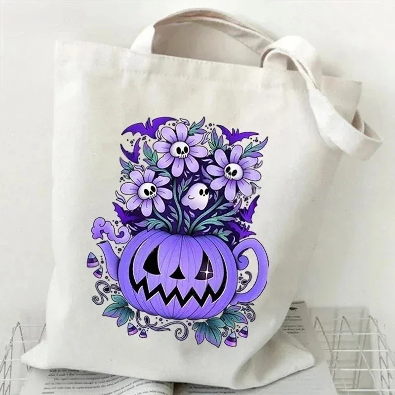 Vintage Daisy Shoulder Bag Wildflower Oil Print Black Canvas Tote Bag for Women Girl Stylish Plant-Themed Shopping Handbag 8 Vintage Daisy Shoulder Bag Wildflower Oil Print Black Canvas Tote Bag for Women Girl Stylish Plant-Themed Shopping Handbag - Image 8