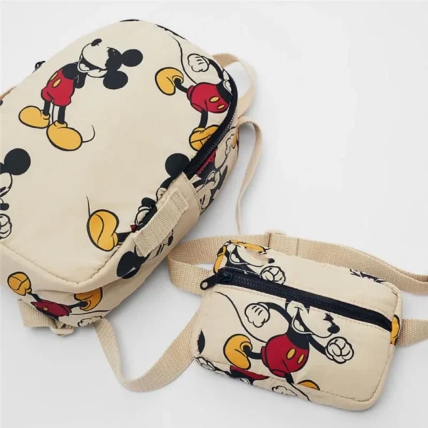 Disney Mickey Mouse Backpack Cartoon Large Capacity Nylon Lightweight Children's School Bag Small Bag Detachable Birthday Gift - Image 4