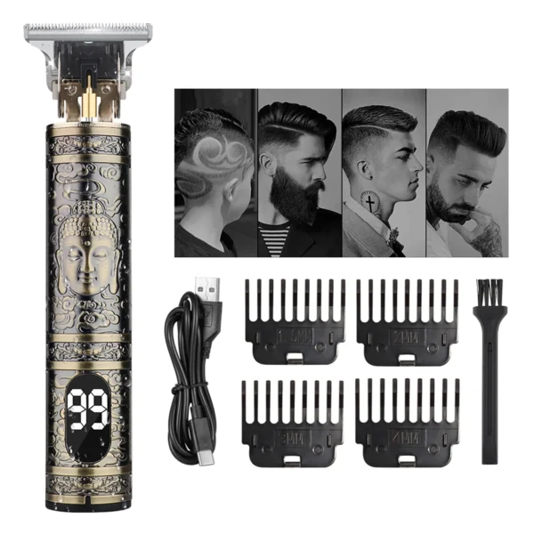 Vintage T9 hair clippers for barber shop Hair cutting machine Electric trimmer led hair clipper Dragon carving Shaver Beard - Image 9