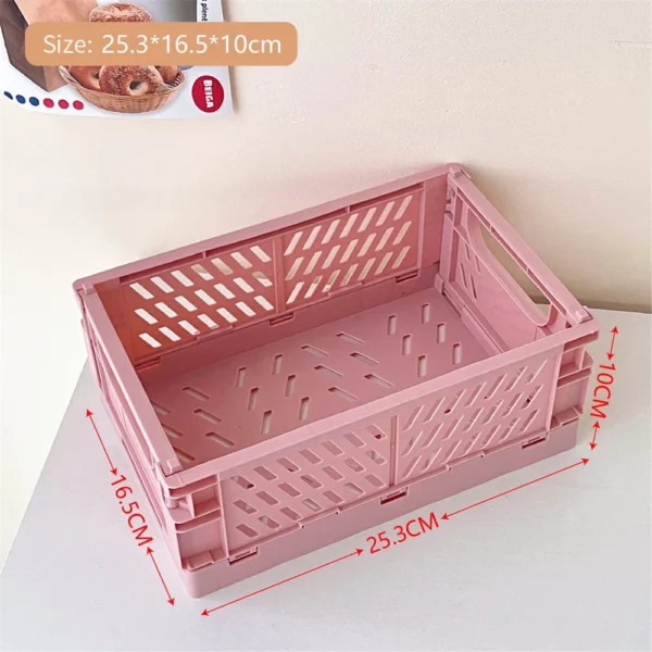 Foldable Storage Box with Handles Collapsible Crate for Toys, Cosmetics & Desk Organization - Image 16