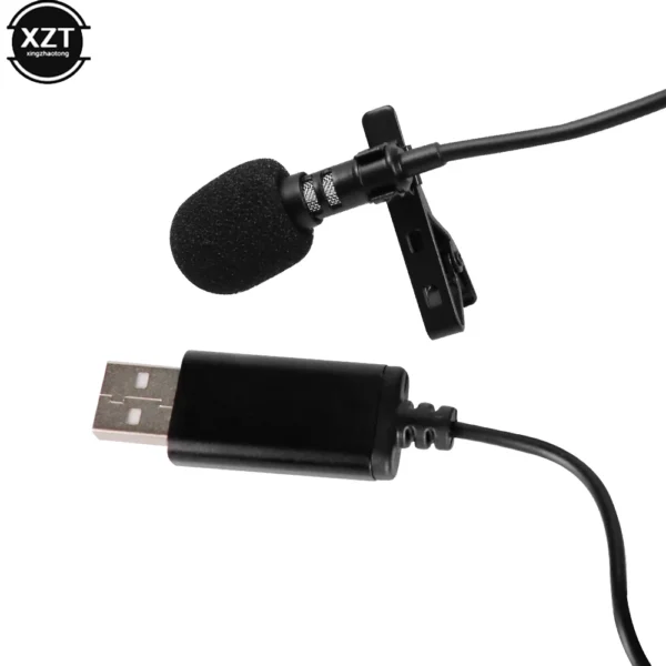 200cm Portable Mini USB Mic Clip-on Omni-Directional Stereo Microphone for Laptop Live Recording Camera Sound Card Professional - Image 5