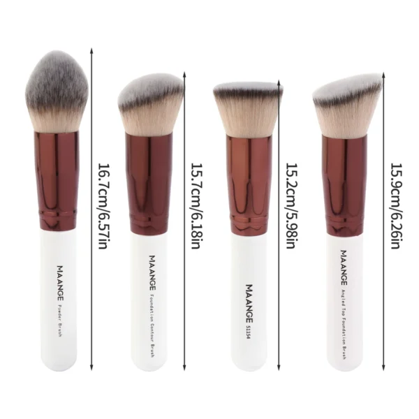 Makeup Brushes Kit 4pcs with Case Foundation Concealer Powder Makeup Brush Soft Fluffy Bristles Big Cosmetic Brushes Set Beauty - Image 2