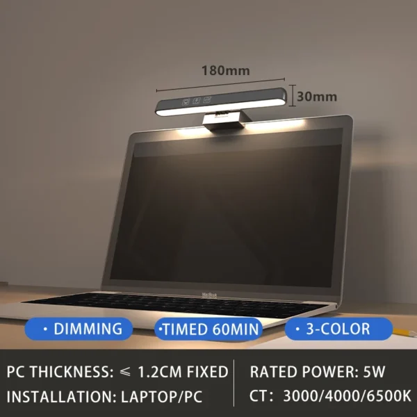 Led Computer Monitor Light Bar Desk Lighting Screen USB RGB Lamp For Study Reading Table Stepless Dimming Lamp Timing 50CM/33CM - Image 7
