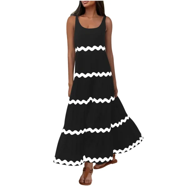 Spring Summer Hot Sale Of The Season Women's Long Sleeveless Ruffle Dress Elegant Ankle-length Floral Print Gown for Party Eveni - Image 4