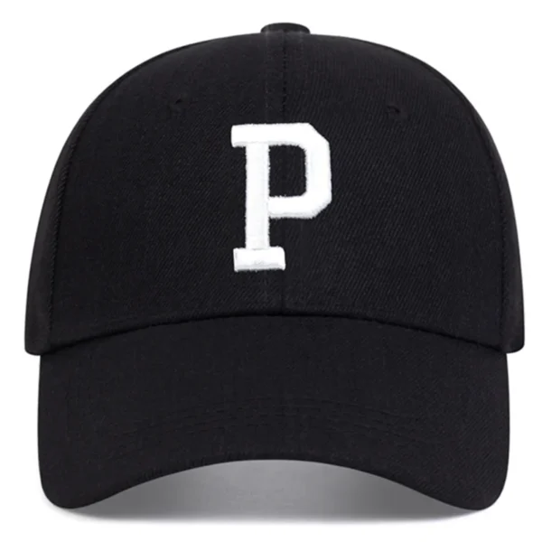 Unisex P Letter Embroidery Snapback Baseball Caps Spring and Autumn Outdoor Adjustable Casual Hats Sunscreen Hat - Image 5