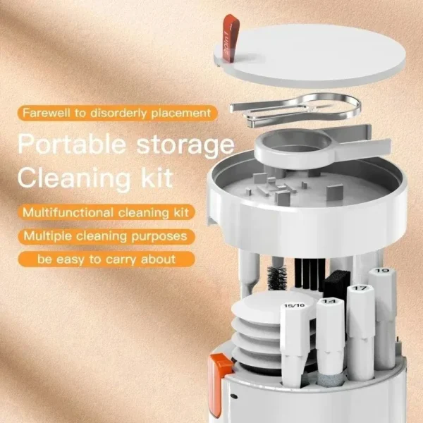 20-in-1 Cleaner Kit Computer Keyboard Brush Earphones Cleaning Pen Screen Cleaning Spray Bottle Cleaning Tools Keycap Puller Set - Image 3