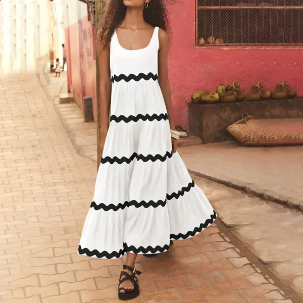 Spring Summer Hot Sale Of The Season Women's Long Sleeveless Ruffle Dress Elegant Ankle-length Floral Print Gown for Party Eveni