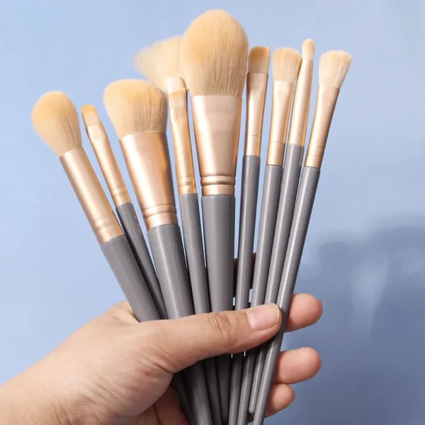 10 Pcs Makeup Brush Set - Professional Cosmetic Brushes for Foundation, Concealer, Powder, Blush, Eyeshadow, Vegan Cruelty-Free - Image 7