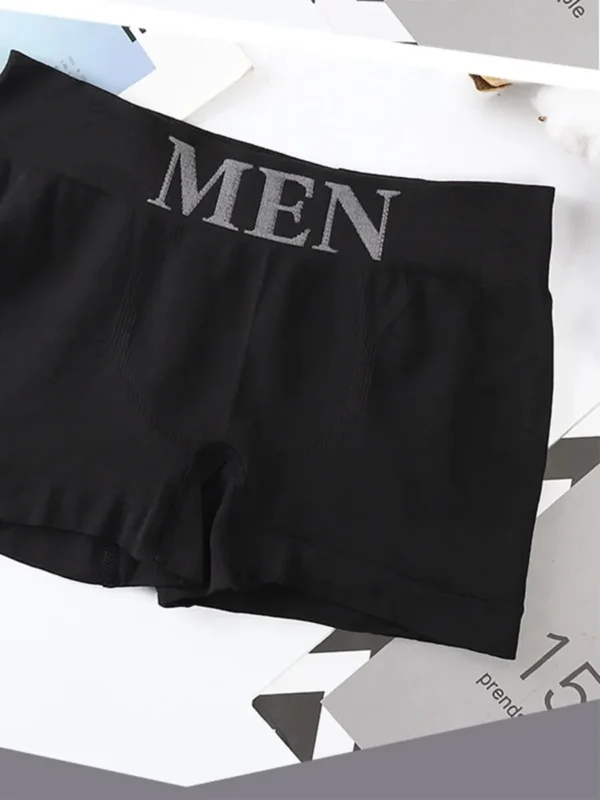 5 PCs Men's High Elastic Plain Color Comfortable Boxer Briefs Panties Breathable Pantyhose - Image 10