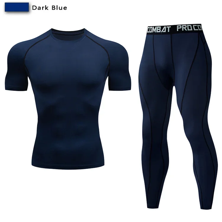 2pcs Men Compression Sportswear Suit Elastic Training Sports Yoga Sets Workout Jogging Fitness Clothing Tracksuit Pants Sporting 10 2pcs Men Compression Sportswear Suit Elastic Training Sports Yoga Sets Workout Jogging Fitness Clothing Tracksuit Pants Sporting - Image 10