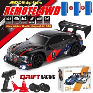 4WD RC Car With LED Remote Control Cars High Speed Fast Drift Racing 2.4G Radio RTR Vehicle GTRPRO Model Toy Kids Children Gift