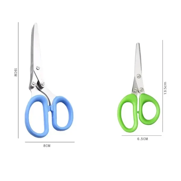 Multifunctional Muti Layers Stainless Steel Knives Kitchen Scissors Scallion Cutter Herb Laver Spices Onion Cook Cut Scissor - Image 6