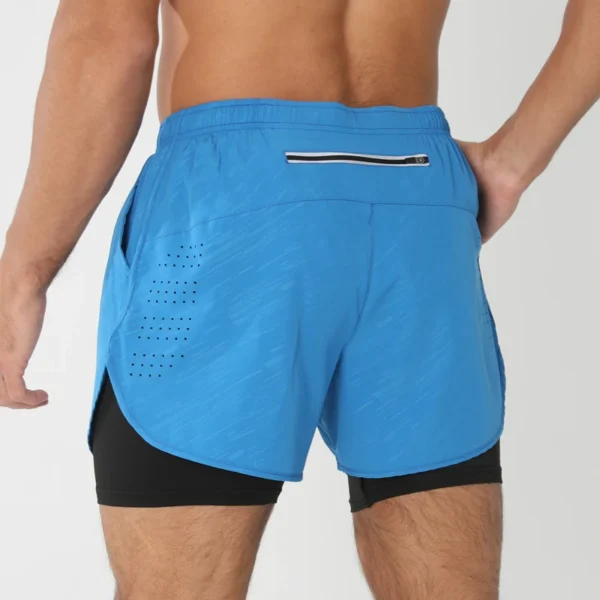 New men's running double-layer shorts quick-drying fitness 2-in-1 shorts men's sports workout training bodybuilding shorts male - Image 12