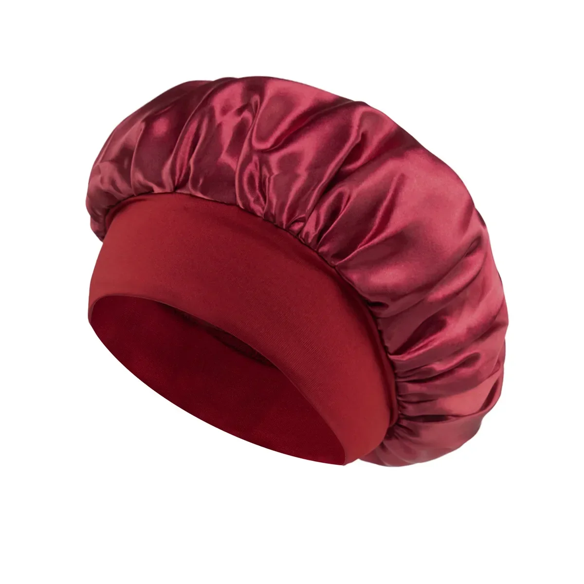 Women Satin Bonnet Hair Bonnet for Sleeping Hair Care Silk Bonnets Solid Wide-brimmed Sleeping Hat with Elastic Soft Band 13 Women Satin Bonnet Hair Bonnet for Sleeping Hair Care Silk Bonnets Solid Wide-brimmed Sleeping Hat with Elastic Soft Band - Image 13