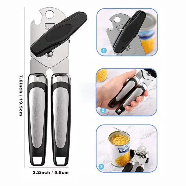 Stainless Steel Can Opener Multifunctional Grip Opener Side Cut Professional Tins Bottle Opener Kitchen Gadgets - Image 2