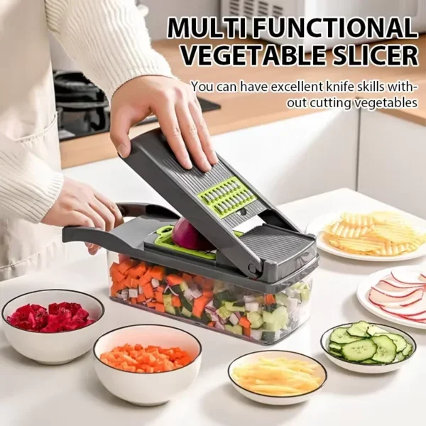 14/16 IN 1 Slicer Vegetable Food Chopper Vegetable Cutter Tomato Carrot Grater Cheese French Onion Shredders Kitchen Tool - Image 2