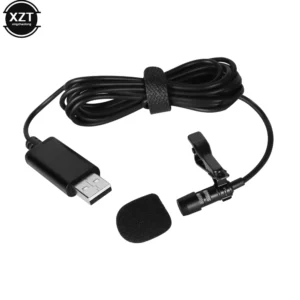 200cm Portable Mini USB Mic Clip-on Omni-Directional Stereo Microphone for Laptop Live Recording Camera Sound Card Professional