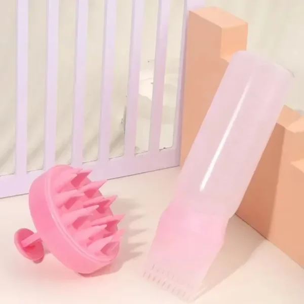 Silicone Shampoo Brush Head Scalp Massage Comb Hair Dye Tint Oil Applicator Bottle with Brush Barber Salon Hair Styling Tools - Image 4