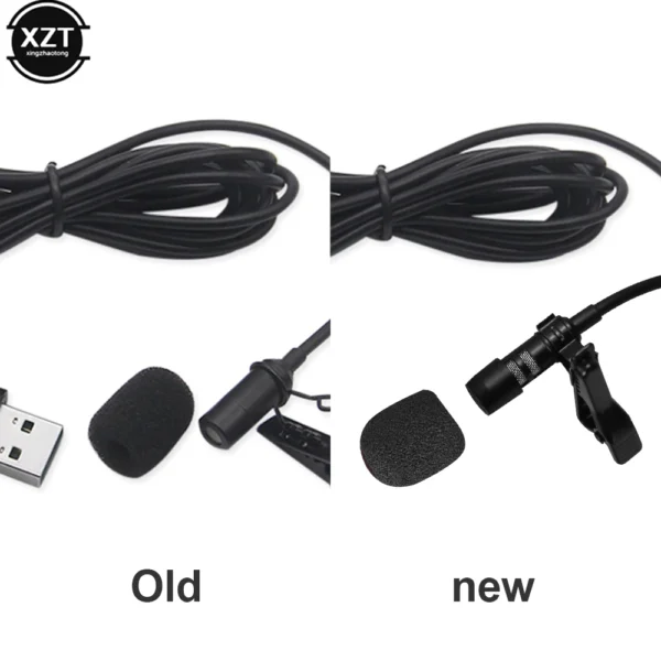 200cm Portable Mini USB Mic Clip-on Omni-Directional Stereo Microphone for Laptop Live Recording Camera Sound Card Professional - Image 3