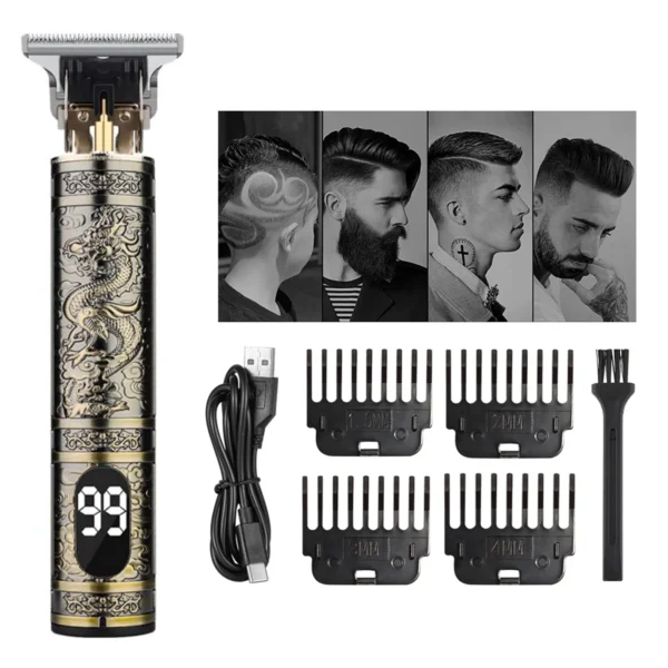 Vintage T9 hair clippers for barber shop Hair cutting machine Electric trimmer led hair clipper Dragon carving Shaver Beard - Image 10