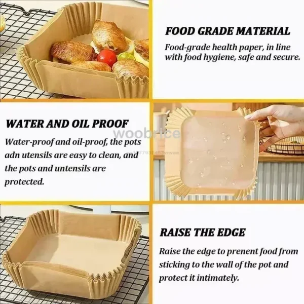 20cm Air Fryer Paper Liner Pastry Accessories Airfryer Cooking Baking Paper Tool Aerogrill Parchment Oven Disposable Dishes - Image 4