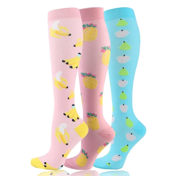 58 Styles 3 Pairs/Pack Compression Socks Knee High 30MmHg  Women Men Sports Socks Edema Diabetes Varicose Veins Running Socks - Image 19