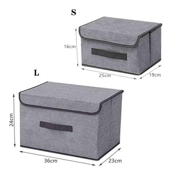 Non-woven Fabric Fold Storage Box Bedroom Wardrobe  Toy Clothes Sundries Organizer with Cover Underwear Sock Home Accessories - Image 6