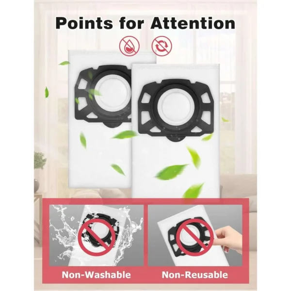 Vacuum Cleaner Bags Compatible with Karcher WD2 Plus, WD 3, KWD 1, KWD 2, KWD 3, MV 3, SE 4001, SE 4002 Wet & Dry Vacuum Cleaner - Image 5