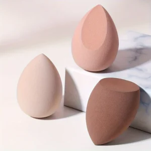 3Pcs Makeup Sponges - Latex-Free Teardrop & Angled Beauty Blenders for Wet/Dry Foundation | Expandable Flawless Finish Kit