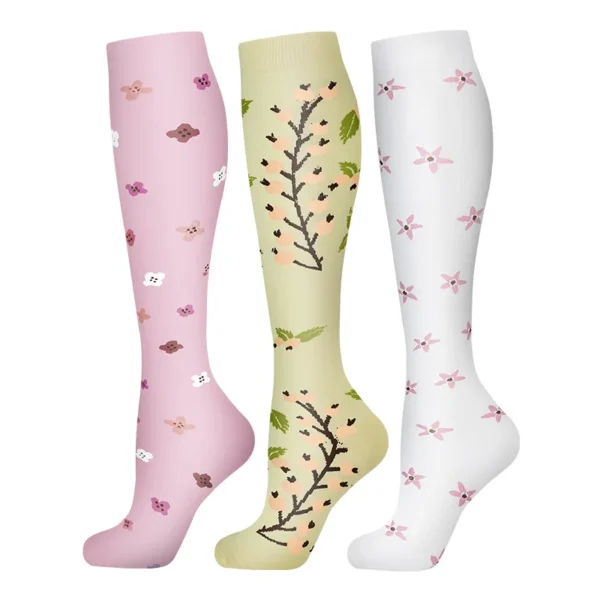 58 Styles 3 Pairs/Pack Compression Socks Knee High 30MmHg  Women Men Sports Socks Edema Diabetes Varicose Veins Running Socks - Image 49
