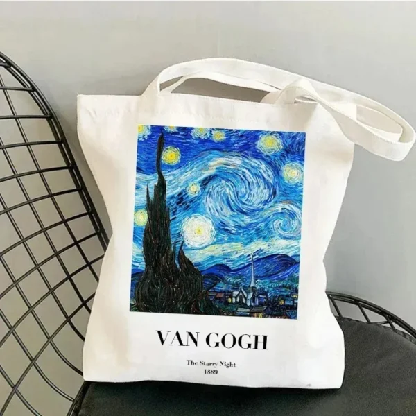 Vincent Van Gogh Capacious Tote Bag Casual Portable Shoulder Bag Lightweight Shopping Bag Reusable Canvas Bag Gift for Girls - Image 13