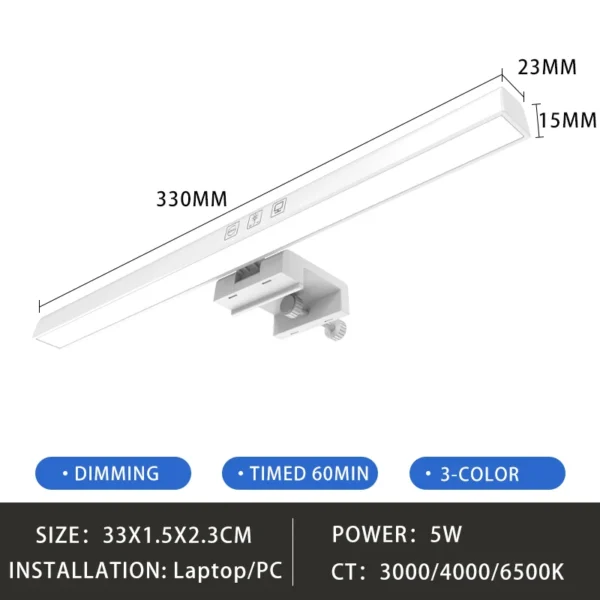 Led Computer Monitor Light Bar Desk Lighting Screen USB RGB Lamp For Study Reading Table Stepless Dimming Lamp Timing 50CM/33CM - Image 10