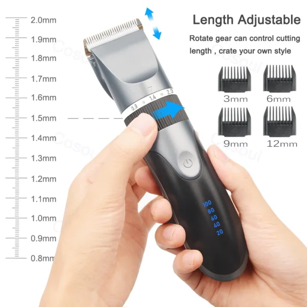 Hair Clipper Electric Barber Hair Trimmers For Men Adults Kids Cordless Rechargeable Hair Cutter Machine Professional - Image 4