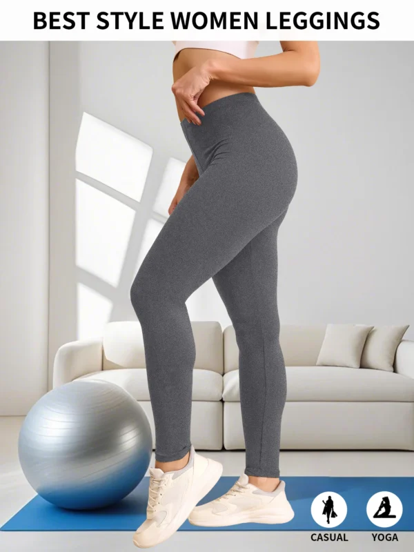 Women's Super Soft Leggings High Elasticity No See Through Workout Yoga Running Athletic Push Up Gym Long Fitness Leggings - Image 9