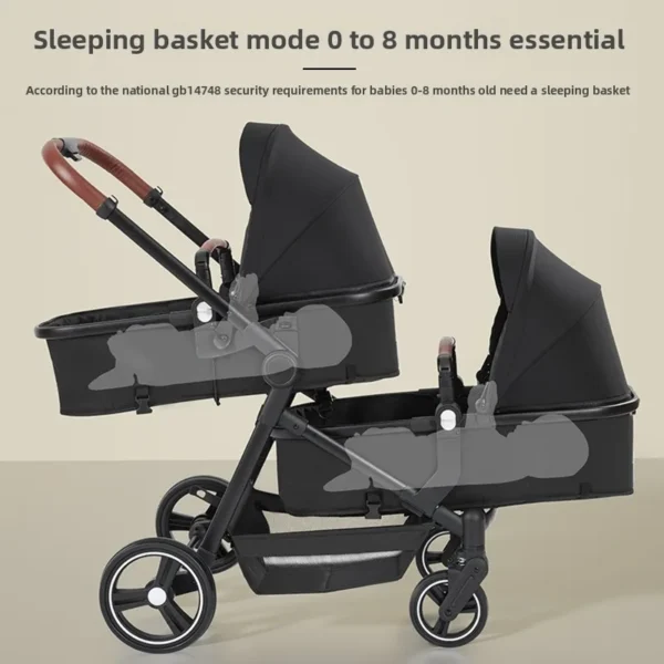 Twin Stroller, Can Be Taken on Board An Airplane, Versatile Foldable Stroller That Can Be Detached Into A Lightweight Stroller - Image 5