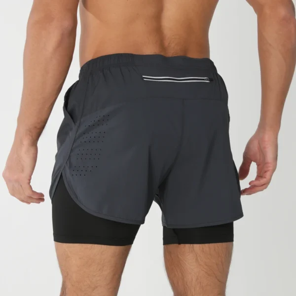 New men's running double-layer shorts quick-drying fitness 2-in-1 shorts men's sports workout training bodybuilding shorts male - Image 16