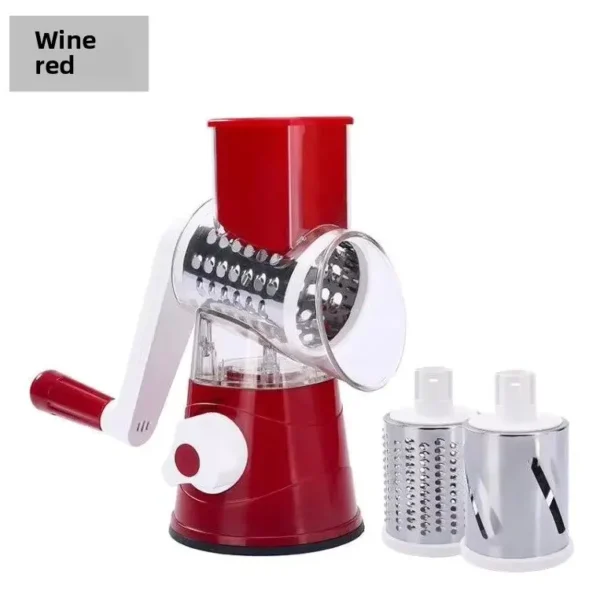 Multifunctional Drum Vegetable Slicer Hand Crank Kitchen Chopper Potato Grater Cheese Grinder with Interchangeable Blades - Image 8