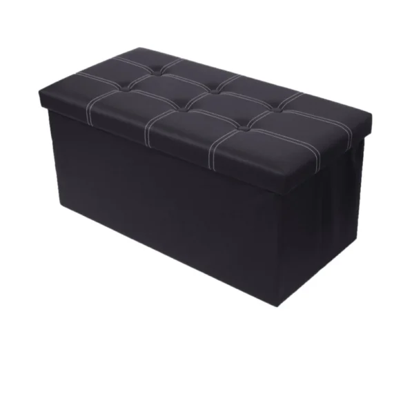 Large Capacity Folding Storage Stool, Leather Multifunctional Ottoman Seat Stool Footstool Toy Storage Box Bedroom Living Room - Image 7