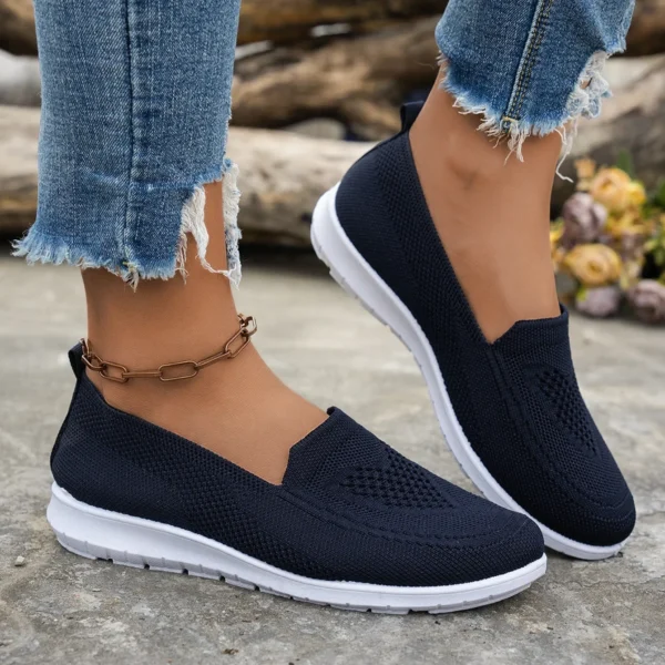 Summer New Women's Mesh Slip-On Casual Shoes Breathable Comfortable Fashionable One-Step Shoes Easy to Wear And off Shoes - Image 2