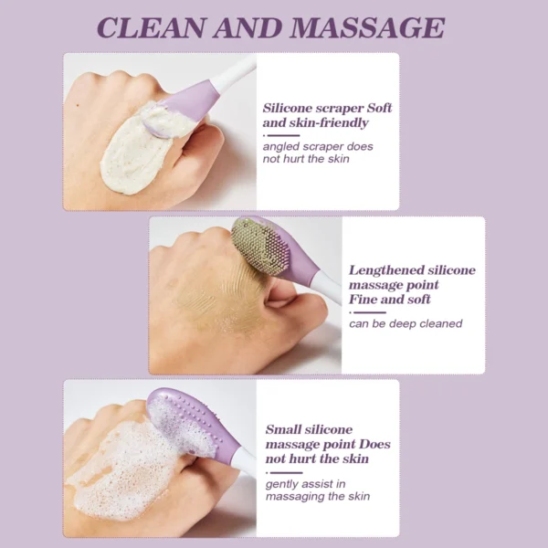 IMAGIC Silicone Facial Cleansing & Mask Brush 2 In1 Facial Skin Care Scrub Exfoliator Scrub Pore Blackhead Deep Cleaning Tools - Image 5