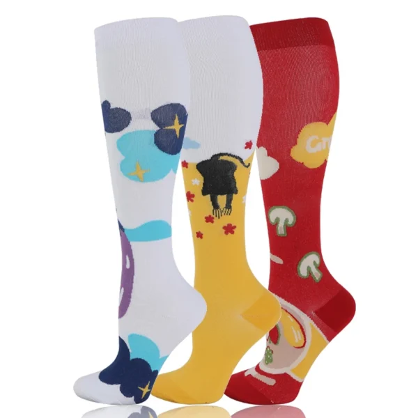 58 Styles 3 Pairs/Pack Compression Socks Knee High 30MmHg  Women Men Sports Socks Edema Diabetes Varicose Veins Running Socks - Image 14