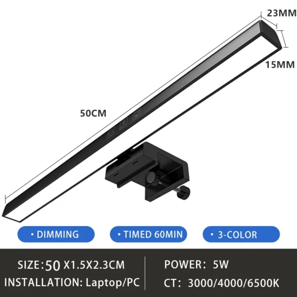 Led Computer Monitor Light Bar Desk Lighting Screen USB RGB Lamp For Study Reading Table Stepless Dimming Lamp Timing 50CM/33CM - Image 8