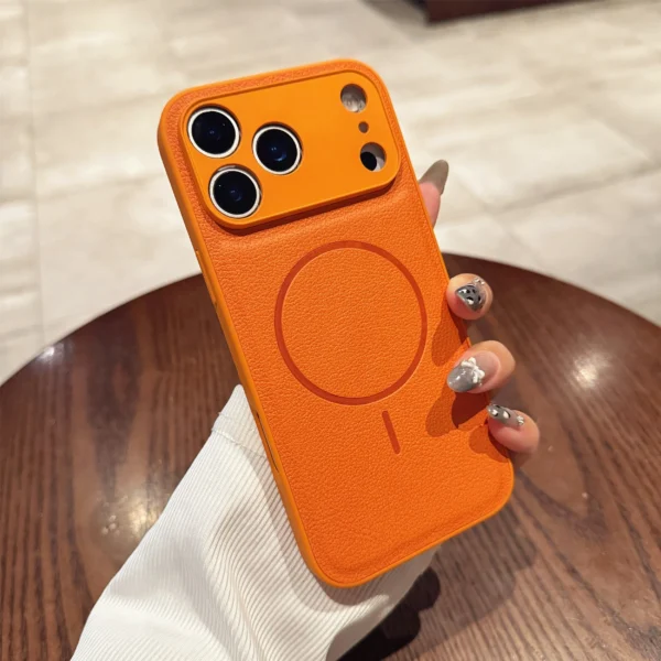 For Iphone17promax Magnetic Case Leather Pattern Matte Phone Case for IPhone 17 16 14 15 13 12 Pro Max Plus 11 for Magsafe Cover - Image 11