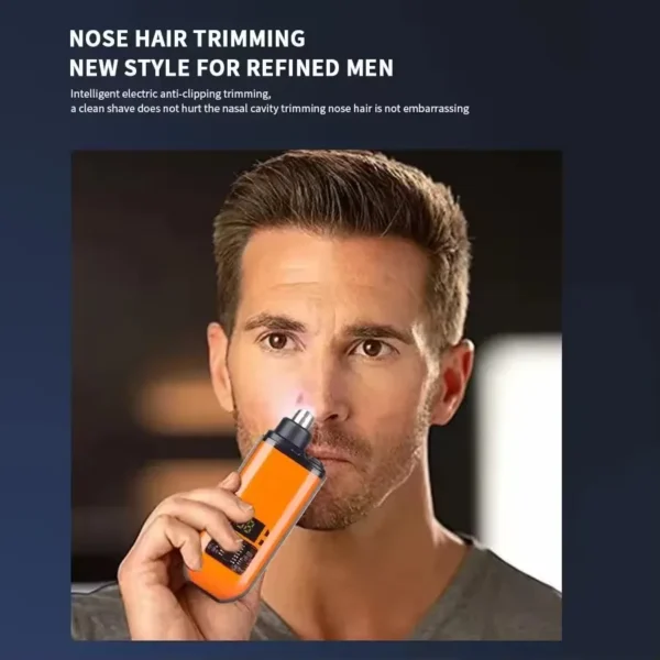 2 In 1 Portable Electric Nose Hair Trimmer USB charging Nose Ears Hair Eyebrow Trimmer for Men Rechargeable Painless set - Image 6