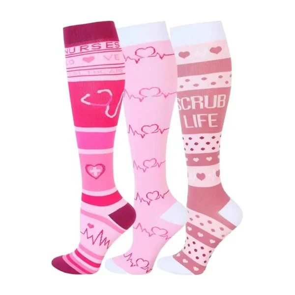 58 Styles 3 Pairs/Pack Compression Socks Knee High 30MmHg  Women Men Sports Socks Edema Diabetes Varicose Veins Running Socks - Image 9