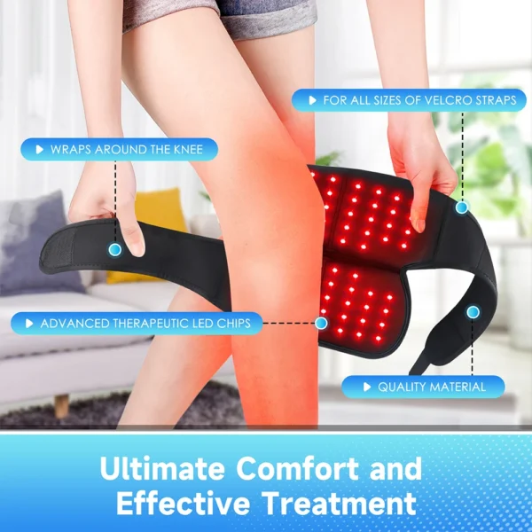 Astarexin Red Infrared Light Therapy Pad 660nm 850nm Red Light Heating Pain Relief Knee Brace Elbow Shoulder Wrap Mas Massager - Image 3