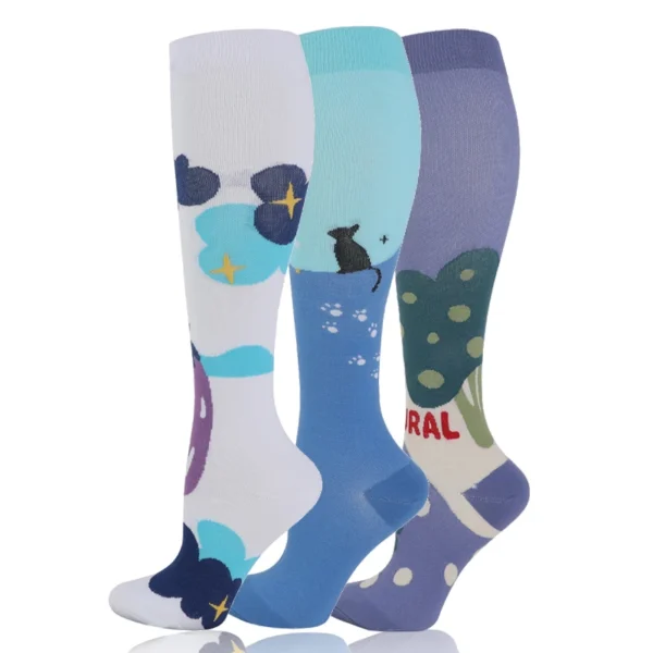 58 Styles 3 Pairs/Pack Compression Socks Knee High 30MmHg  Women Men Sports Socks Edema Diabetes Varicose Veins Running Socks - Image 28